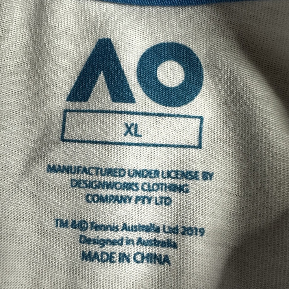 Official 2020 Australian Open Tennis Shirt Mens XL White Grand Slam Melbourne - Picture 6 of 7